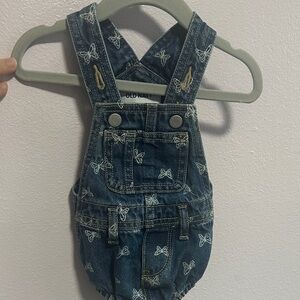 Old Navy Kids Denim Overalls with Butterfly Design